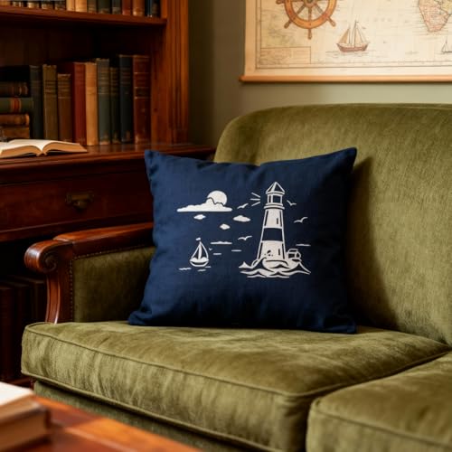 TIAMECH A4 Reusable Lighthouse Sea Sail Stencil for Painting - style: Lighthouse Sea Sail