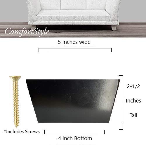 Furniture Legs, Chair Couch Feet Replacement, Set of 4 Wood Sofa Corner Feet, 2-1/2" Tall by 5" Wide Triangle, Parent (Dark Espresso) - color: Dark Espresso