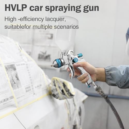 HVLP Spray Gun Kit with 1.4/1.7/2.0mm Nozzles - color: blue