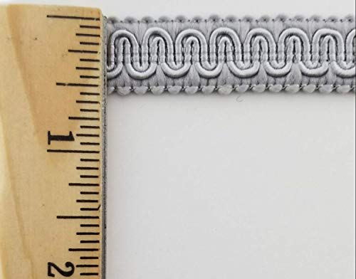 1/2" Scroll Braid Gimp with Backing - 10 Continuous Yards - Gray - color: Gray
