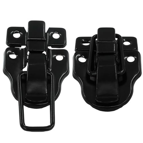 2 Pack Retro Duckbilled Hasp Latch, Black Style - color: Black