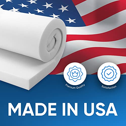 AK Trading Upholstery Foam Medium Density Cushion; (Seat Replacement, Foam Sheet, Foam Padding), 4" H X 30" W x 72" L - style: 4 Inch H X 30 Inch W x 72 Inch L