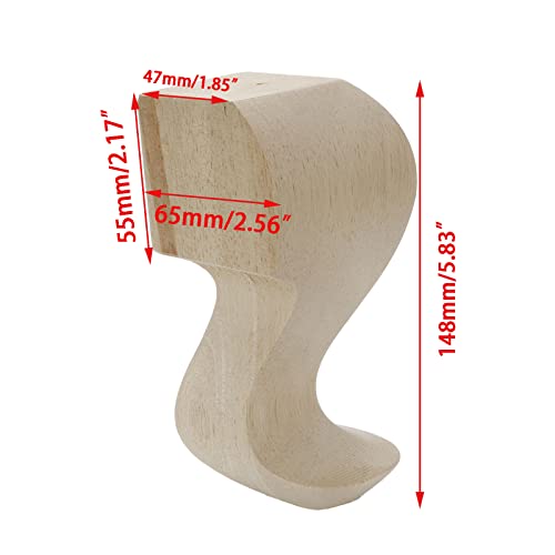 Solid Wood Furniture Legs, 5.83 Inch Height, 4Pcs