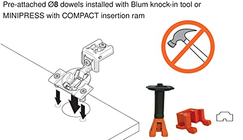 Blum Hinge for Framed cabinets (Face Frame) with 5/16 Overlay and 105° Opening Angle. Soft Close (2 - Pack)