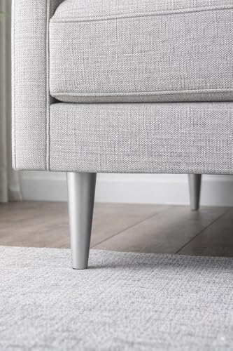 6 Inch Round Solid Beech Wood Replacement Furniture Legs, Set of 4, Wooden Feet Mid Century Modern, Unfinished Legs for Sofa, Couch, Armchair, Ottoman, Cabinet, TV Stand, Dresser - size: 6" / 15cm