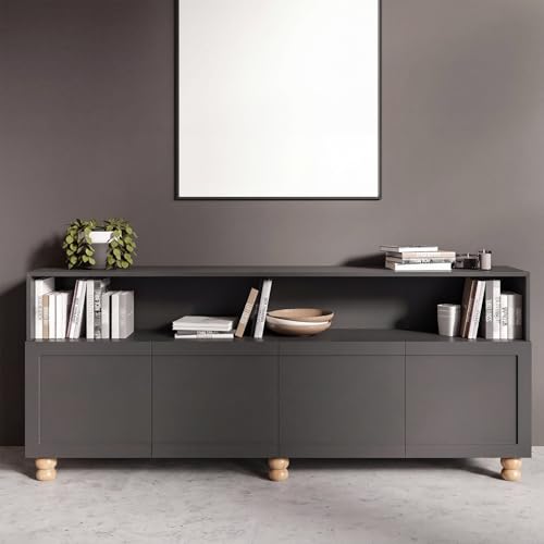 4 Pack Wood Bun Feet 3 Inch, Natural Dresser Legs for Sofa Cabinet - color: Natural, size: 3 Inch