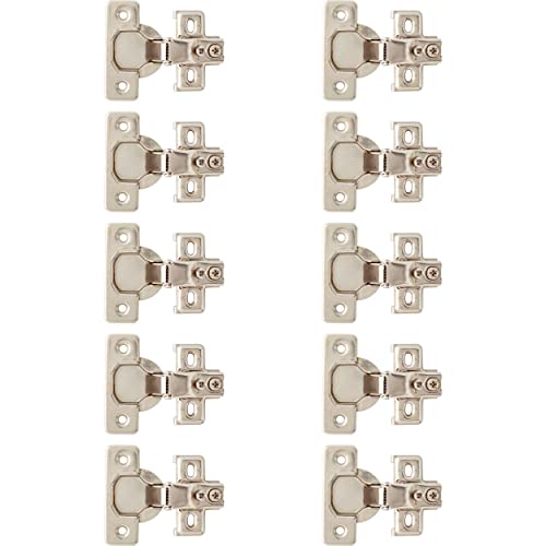Franklin Brass (10-Pack) 35mm Cabinet Hinges 100 Degree 5/8' Overlay for Kitchen/Cupboards/Furniture Doors, Concealed, Nickel Plated H811SMK-NP-B - size: 10 count (Pack of 1)