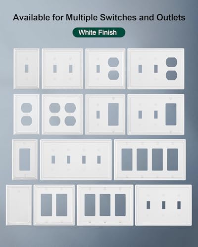 2-Pack Double Duplex Outlet Cover, White - color: White, size: Double Duplex 2PK