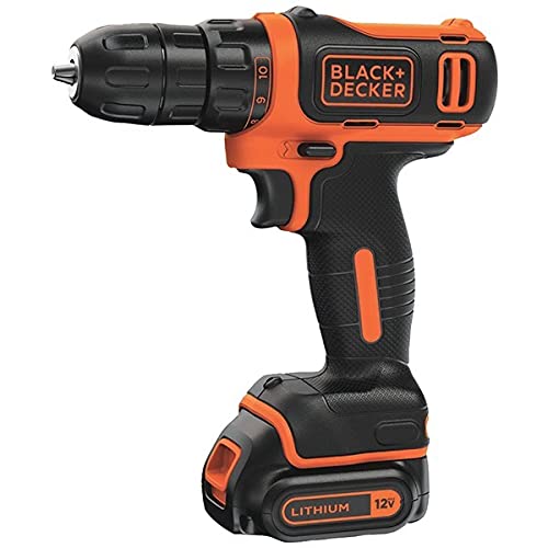 BLACK+DECKER 12V MAX Cordless Drill/Driver, Battery and Charger Included (BDCDD12C) (Pack of 2) - style: Cordless Drill Kit Only (Pack of 2)