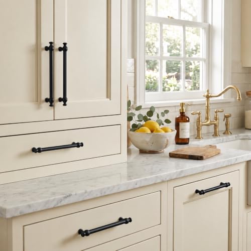 khtumeware 5-Pack 6-Inch(152mm) Matte Black Cabinet Pulls - color: Matte Black, size: 6"(152mm) Hole Center