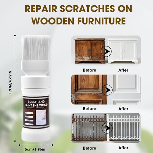 Wood Touch Up Paint, Multi Surface Touch Up Paint Pen, Refinishing for Door, Cabinets, Furniture, Metal - No Sanding, Fast-Drying, Water-Based Multi-Surface (6.35 Oz)