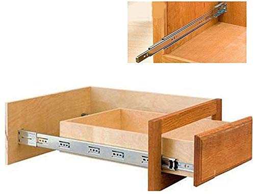 LONTAN 2 Pair Soft Close Drawer Slides 22 Inch Cabinet Drawer Slides & 2 Pair Metal Rear Mounting Brackets for Face Frame Cabinets