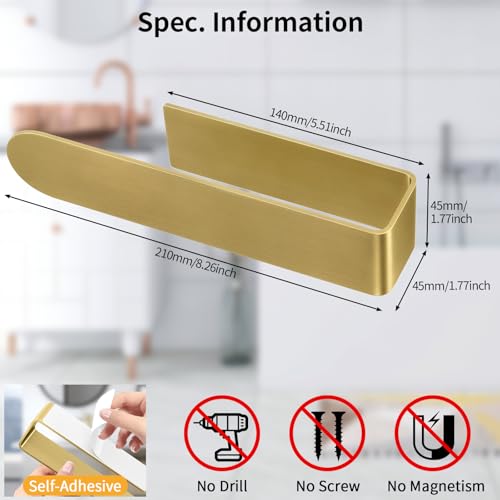 Bethom 2 Pack Gold Hand Towel Holder, 8 Inch Square Adhesive for Kitchen - color: Gold, size: 8 Inch(2 Pack)