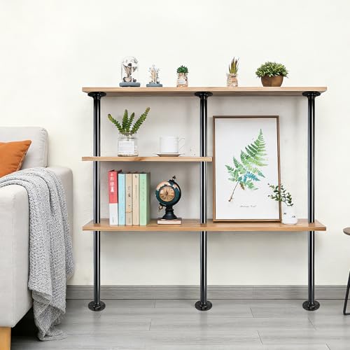 GeilSpace 1" × 24" Industrial Pipe Table Legs, Black Metal DIY Desk Legs - size: 1" × 24"