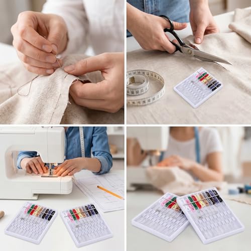 4 Pack Mini Sewing Kit Travel Size, Prethreaded Sewing Kits