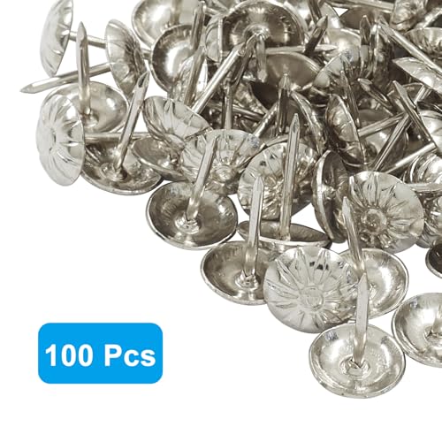 7/16 inch Upholstery Tacks, Silver, 100-Piece - color: Silver
