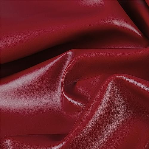 Large Soft Vinyl Upholstery Leather Fabric 1 Yard 56.3x36inch, 0.8mm Thick Texture Faux Leather Sheets, for Upholstery Crafts, Sofa, Car Seat, Handbag, Earrings, Hair Bows, DIY Crafts(Wine red) - color: Wine Red