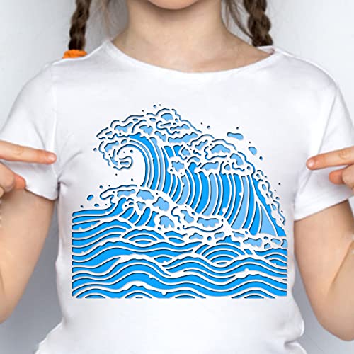 FINGERINSPIRE Sea Waves Drawing Painting Templates - 11.8x11.8 inch Plastic Square Reusable Stencils for Painting on Wood, Floor, Wall and Fabric - color: Sea Waves