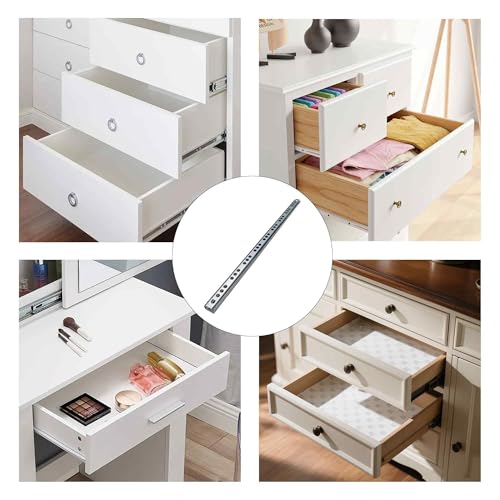 Metal Drawer Slides, 2Pcs Ball Bearing Drawer Slide Rails, Full Extension Side Mount Track, Smooth Quiet Glide for Cabinet, Kitchen, Dresser, File Cabinet, Heavy Duty Drawer Hardware 342mm - size: 342mm