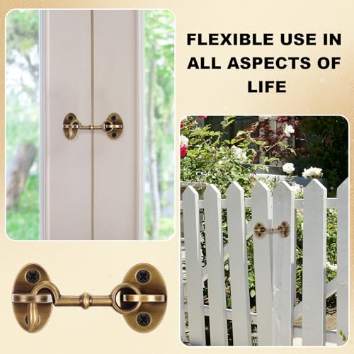 1 Piece 2.75 Inch Brass Hook and Eye Latch Gate Door Latch, Bronze - color: Bronze, size: 2.75 Inch