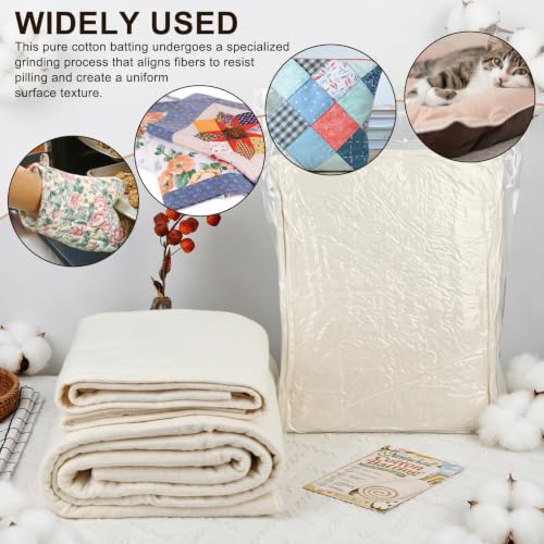 79" x 91" Natural Cotton Quilt Batting Grinding Batting for Quilting - color: White-79x91inch