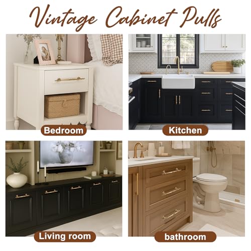 Shimeyao 10 Pack Champagne Bronze Cabinet Pulls 5"(128mm) Hole Center - color: Champagne Bronze, size: 5 Inches Hole Center