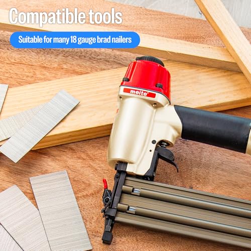 meite 18 Gauge Brad Nails, 1-3/16 Inch 18GA Brad Nails(1 Case - 12 Boxes) - size: 1-3/16 Inch, style: 1 Case