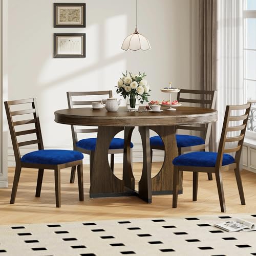 Smiry Velvet Seat Covers for Dining Room Chair Set of 8 - color: Federal Blue, size: Set of 8