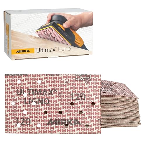 Mirka Ultimax Ligno 3x5 in 120 Grit Wood Sanding Sheets Hook & Loop 50 Pack - size: Grit 120