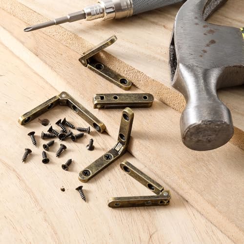 Joez Wonderful 12pcs 90 Degree Hinges, 1.18x1.18in, Bronze - color: Bronze (12 Sets)