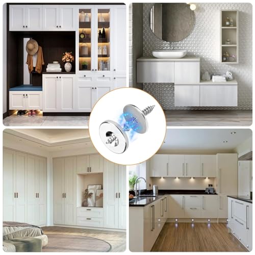 Cabinet Magnetic Door Catch 6 Pack Cabinet Magnets Door Magnets with Strong Magnetic for Kitchen Cupboard Wardrobe Closet Cabinet Door Drawer Latch Catch Closer