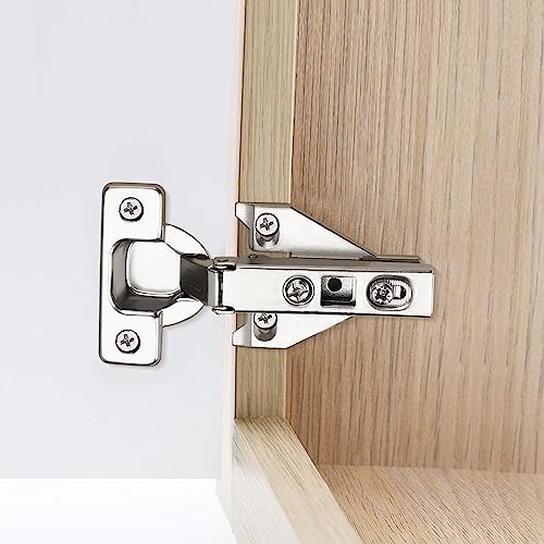 Probrico 1 Pair(2 Pack) Kitchen Cabinet Hinges for Face Frame Cabinet, Concealed Cabinet Hinges Brushed Nickel with Mounting Screws - size: 1 Pair