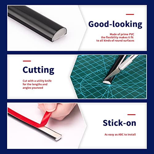 Art3dwallpanels 25 Ft Peel and Stick Trim, Black - color: Black, size: 25 Feet
