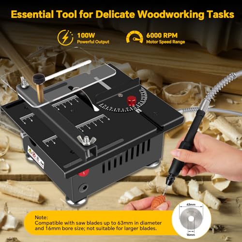 Mini Multi-Functional Table Saw, Multi-functional Mini Table Saw for Wood Cutting, Angle Adjustable with More Accessories - (10" Table Saw-Pro Kit)