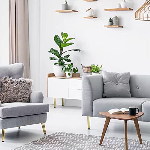 4pcs 6 inch (15cm) Shiny Gold Metal Furniture with Level Feet - color: Gold, size: 6 inch