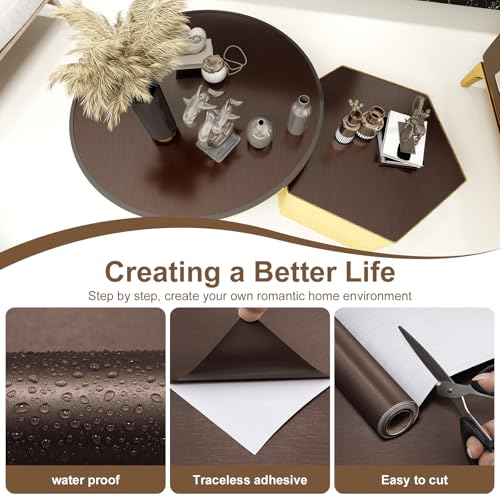 Dark Brown Stainless Steel Contact Paper for Countertops Cabinet - color: Dark Brown, size: 15.7" x 472"