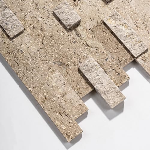 5-Pack Sina Pearl Natural Stone Peel & Stick Tile, 8mm Backsplash - color: Sina Pearl