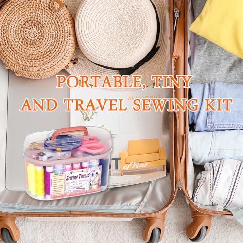 40 Spools of Sewing Thread,Gift Box Portable Basic Sewing Repair Kits (Orange) - color: Orange
