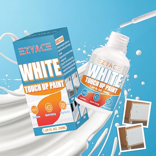White Touch Up Paint Pen, White Paint for Wall, Door, Cabinets, Furniture, Enamel, Appliance(Semi-Gloss, 50ML)