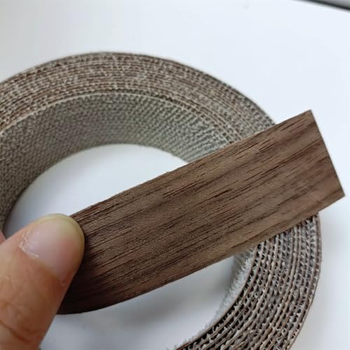 Real Black Walnut Wood Veneer Edge Banding Tape,1''×13' Preglued Iron On Edging Band Roll with Self Hot Melt Adhesive, Prefinished Flexible Edgebanding Strip for Laminate Furniture Cabinet Repair - style: Black Walnut