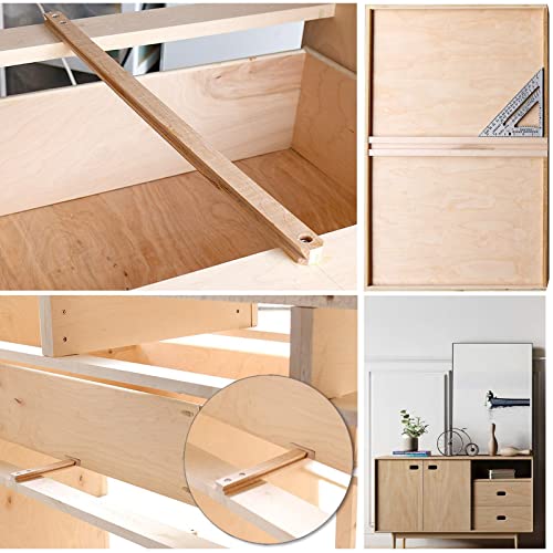 6 PCS 35cm/13.78Inch Wooden Drawer Slides Bottom Mount, Classic Traditional Wood Center Guide Track Bottom Mount with Slide Glides, Replacement Inforcement Part for Drawer - size: 13.8in-6PCS