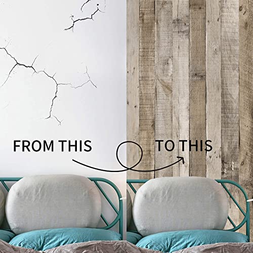 Yun-aeon Natural Wood-Grey Contact Paper Peel and Stick Wallpaper - color: Natural Wood-grey, size: 17.3" x 200"