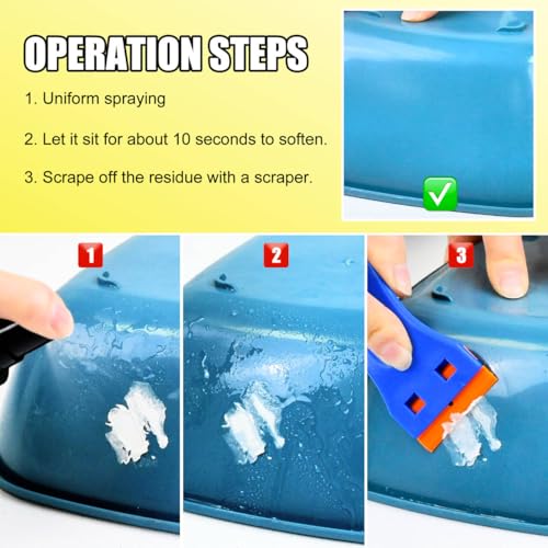 Adhesive Remover, 7oz Enhanced Version Sticker Remover Spray Glue Remover with Plastic Scraper, Adhesive Remover for Cars, Windows, Glass, Plastic -Rapidly Remover Glue, Tape, Labels, Marker, Wax
