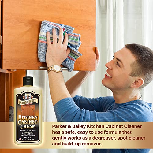 Parker & Bailey Kitchen Cabinet Cream - Multisurface Wood Cleaner And Polish Furniture Quick Shine Restorer Protector Surface, House Cleaning Supplies Home Improvement 8oz - size: 8 Ounce (Pack of 1)