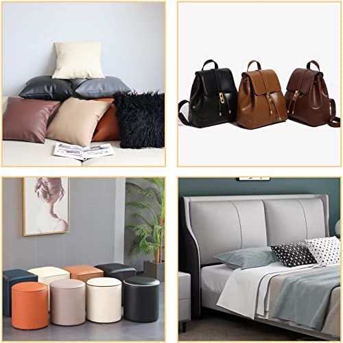 Picheng Vinyl Faux Leather Sheets: Smooth Faux Leather Fabric 54" x 36" - color: Light Gray