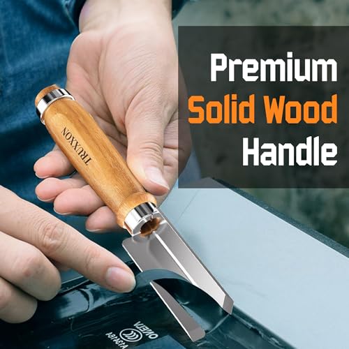 2 PCS Professional Caulk Remover Tool – Heat-Treated Caulking Tool with 90° Sharp Blade & Solid Wood Handle, Saves Time for Home Improvement, Durable Grout & Silicone Remover Tool - color: 2pcs- Original