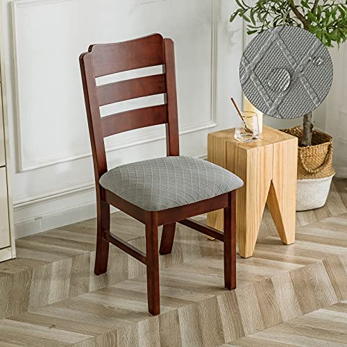 Genina Waterproof Seat Covers for Dining Room Chair Cushion Covers Set of 6 - color: Grey, size: 6 Pcs