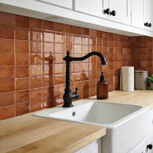 20 Sheets 3D Stereoscopic Peel and Stick Backsplash Tile Stickers - color: Brown