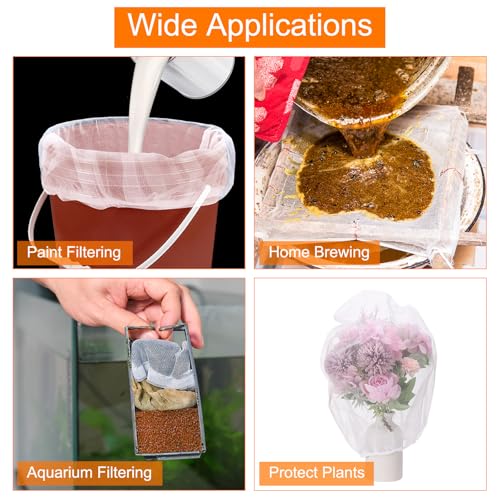 HARFINGTON Paint Strainer Bags 1Gallon 3.9"x3.9" Nylon Strainer, 5Pcs - size: 3.9"x3.9"