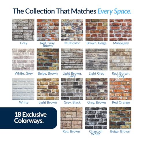 Dundee Deco 3D Wall Panels Faux Brick - Cladding, Light Brown Stone Look Wall Paneling, Styrofoam Facing for Living Room, Kitchen, Bathroom, Balcony, Bedroom, Set of 10, Covers 53 sq ft - color: Light Brown
